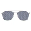 Fendi - Eyeline - Rectangular Sunglasses - Palladium - Sunglasses - Eyewear - Avvenice