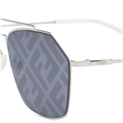 Fendi - Eyeline - Rectangular Sunglasses - Palladium - Sunglasses - Eyewear - Avvenice
