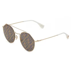 Fendi - Eyeline - Round Sunglasses - Gold - Sunglasses - Eyewear - Avvenice^ Sunglasses & Eyewear