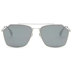 Fendi - Eyeline - Ruthenium Asian Fit Square Sunglasses - Sunglasses - Eyewear - Avvenice