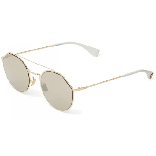 Fendi - Eyeline - White and Gold Round Sunglasses - Sunglasses - Eyewear - Avvenice
