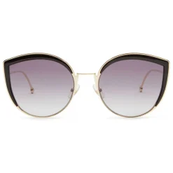Fendi - F is - Gold Cat Eye Oversize Sunglasses - Sunglasses - Eyewear - Avvenice