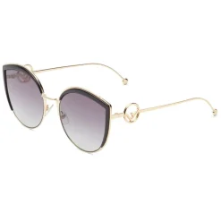 Fendi - F is - Gold Cat Eye Oversize Sunglasses - Sunglasses - Eyewear - Avvenice