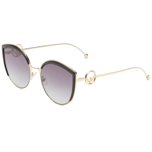 Fendi - F is - Gold Cat Eye Oversize Sunglasses - Sunglasses - Eyewear - Avvenice