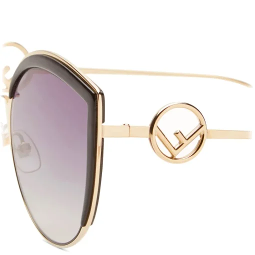 Fendi - F is - Gold Cat Eye Oversize Sunglasses - Sunglasses - Eyewear - Avvenice