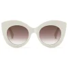 Fendi - F is - White and Brown Cat Eye Sunglasses - Sunglasses - Eyewear - Avvenice^ Sunglasses & Eyewear