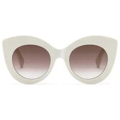 Fendi - F is - White and Brown Cat Eye Sunglasses - Sunglasses - Eyewear - Avvenice^ Sunglasses & Eyewear