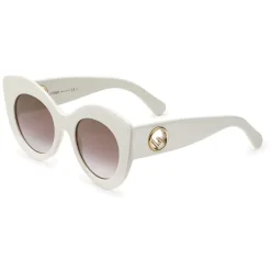 Fendi - F is - White and Brown Cat Eye Sunglasses - Sunglasses - Eyewear - Avvenice^ Sunglasses & Eyewear