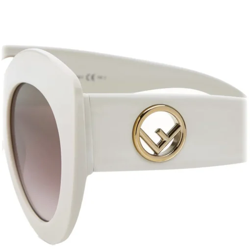Fendi - F is - White and Brown Cat Eye Sunglasses - Sunglasses - Eyewear - Avvenice^ Sunglasses & Eyewear