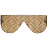 Fendi - Fabulous 2.0 - Shield Sunglasses - Brown - Sunglasses - Eyewear - Avvenice