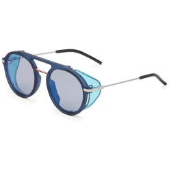 Fendi - Fantastic - Blue Round Aviator Sunglasses Fashion Show FW17-18 - Sunglasses - Eyewear - Avvenice^ Sunglasses & Eyewear