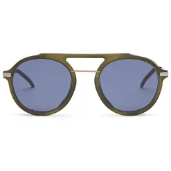 Fendi - Fantastic - Green Round Aviator Sunglasses Fashion Show FW17-18 - Sunglasses - Eyewear - Avvenice