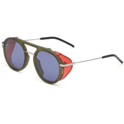 Fendi - Fantastic - Green Round Aviator Sunglasses Fashion Show FW17-18 - Sunglasses - Eyewear - Avvenice
