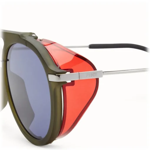 Fendi - Fantastic - Green Round Aviator Sunglasses Fashion Show FW17-18 - Sunglasses - Eyewear - Avvenice