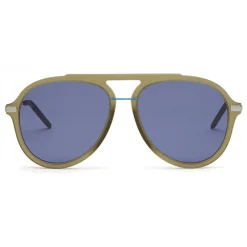 Fendi - Fantastic - Satin Green Aviator Oversize Sunglasses - Sunglasses - Eyewear - Avvenice