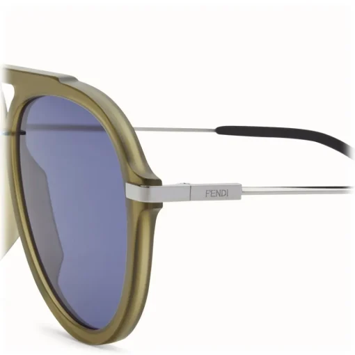 Fendi - Fantastic - Satin Green Aviator Oversize Sunglasses - Sunglasses - Eyewear - Avvenice