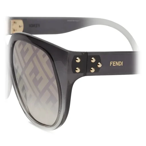 Fendi - Dawn - Oversize Round Sunglasses - Black - Sunglasses - Eyewear - Avvenice