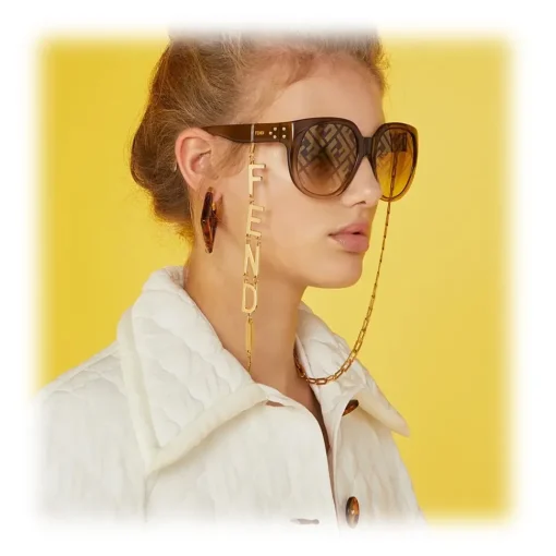 Fendi - Dawn - Oversize Round Sunglasses - Brown - Sunglasses - Eyewear - Avvenice