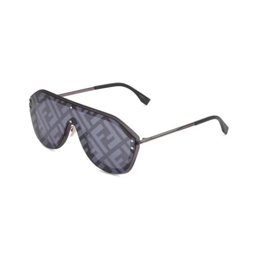Fendi - Fabulous - Shield Sunglasses - Dark Ruthenium Gray - Sunglasses - Eyewear - Avvenice