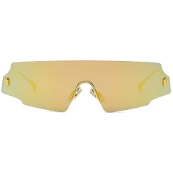 Fendi - Forceful - Shield Sunglasses - Yellow Gold - Sunglasses - Eyewear - Avvenice^ Sunglasses & Eyewear
