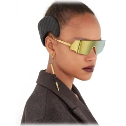 Fendi - Forceful - Shield Sunglasses - Yellow Gold - Sunglasses - Eyewear - Avvenice^ Sunglasses & Eyewear
