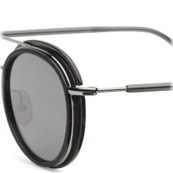 Fendi - Glass - Round Sunglasses - Grey Dark Ruthenium - Sunglasses - Eyewear - Avvenice