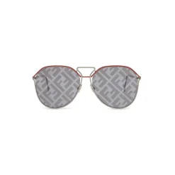 Fendi - Grid - Pilot Sunglasses - Red Ruthenium - Sunglasses - Eyewear - Avvenice^ Sunglasses & Eyewear