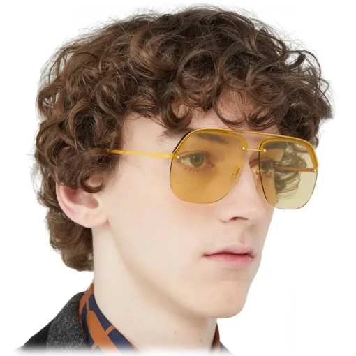 Fendi - Pack - Pilot Sunglasses - Yellow - Sunglasses - Eyewear - Avvenice^ Sunglasses & Eyewear