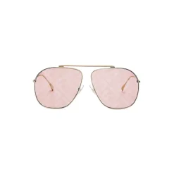 Fendi - FF Family - Oversize Pilot Sunglasses - Gold Pink - Sunglasses - Eyewear - Avvenice