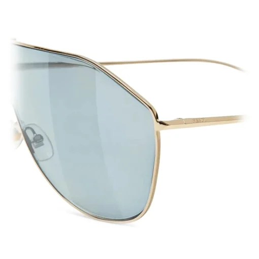 Fendi - FF Family - Shield Sunglasses - Gold light Blue - Sunglasses - Eyewear - Avvenice