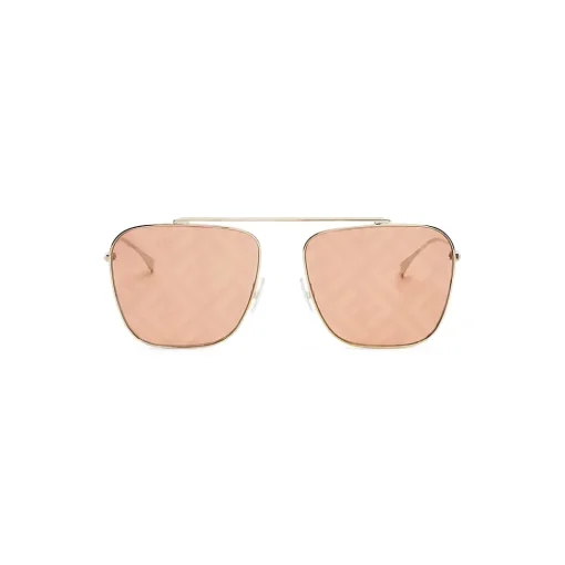 Fendi - FF Family - Square Caravan Sunglasses - Gold Orange - Sunglasses - Eyewear - Avvenice^ Sunglasses & Eyewear