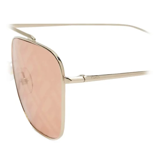 Fendi - FF Family - Square Caravan Sunglasses - Gold Orange - Sunglasses - Eyewear - Avvenice^ Sunglasses & Eyewear