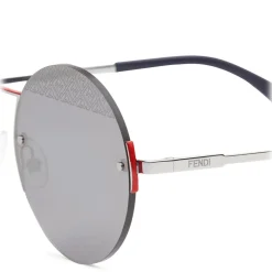 Fendi - FF- Round Sunglasses - Palladium - Sunglasses - Eyewear - Avvenice^ Sunglasses & Eyewear