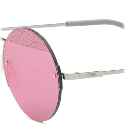 Fendi - FF- Round Sunglasses - Ruthenium - Sunglasses - Eyewear - Avvenice