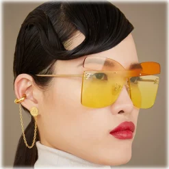 Fendi - Karligraphy - Butterfly Sunglasses - Gold Rose Orange - Sunglasses - Eyewear - Avvenice