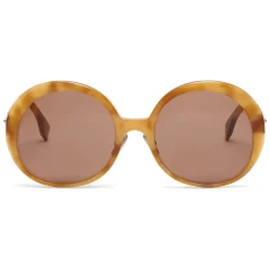 Fendi - Promeneye - Oversize Round Sunglasses - Brown - Sunglasses - Eyewear - Avvenice^ Sunglasses & Eyewear