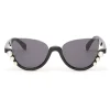 Fendi - Ribbons and Pearls - Black Cat Eye Oversize Sunglasses - Sunglasses - Eyewear - Avvenice