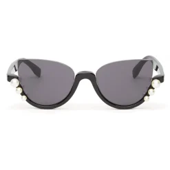 Fendi - Ribbons and Pearls - Black Cat Eye Oversize Sunglasses - Sunglasses - Eyewear - Avvenice