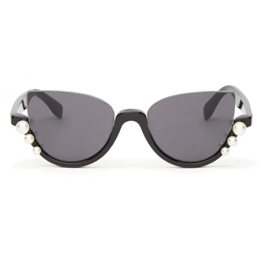 Fendi - Ribbons and Pearls - Black Cat Eye Oversize Sunglasses - Sunglasses - Eyewear - Avvenice