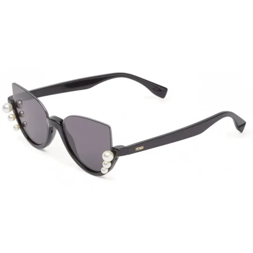 Fendi - Ribbons and Pearls - Black Cat Eye Oversize Sunglasses - Sunglasses - Eyewear - Avvenice