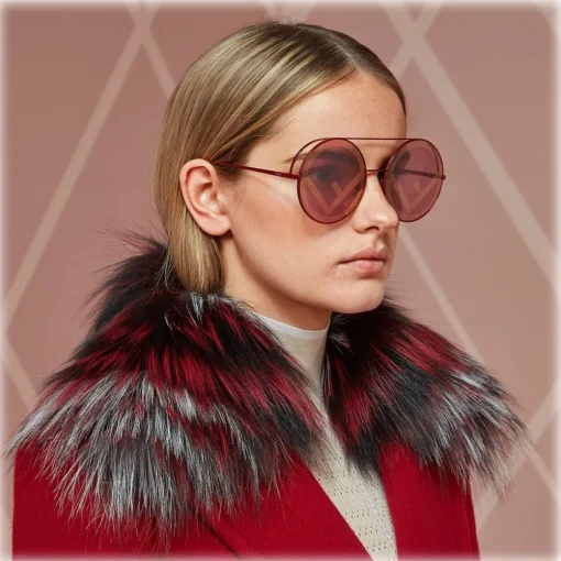 Fendi - Run Away - Red Oversize Sunglasses - Sunglasses - Eyewear - Avvenice