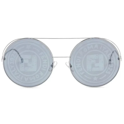 Fendi - Run Away - Round Oversize Sunglasses - Gray Silver - Sunglasses - Eyewear - Avvenice^ Sunglasses & Eyewear