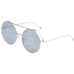 Fendi - Run Away - Round Oversize Sunglasses - Gray Silver - Sunglasses - Eyewear - Avvenice^ Sunglasses & Eyewear