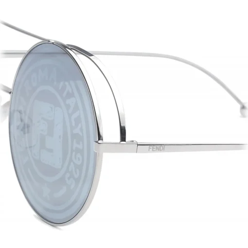 Fendi - Run Away - Round Oversize Sunglasses - Gray Silver - Sunglasses - Eyewear - Avvenice^ Sunglasses & Eyewear