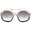 Fendi - Tropical Shine - Crystal & Black Aviator Oversize Sunglasses - Sunglasses - Eyewear - Avvenice^ Sunglasses & Eyewear