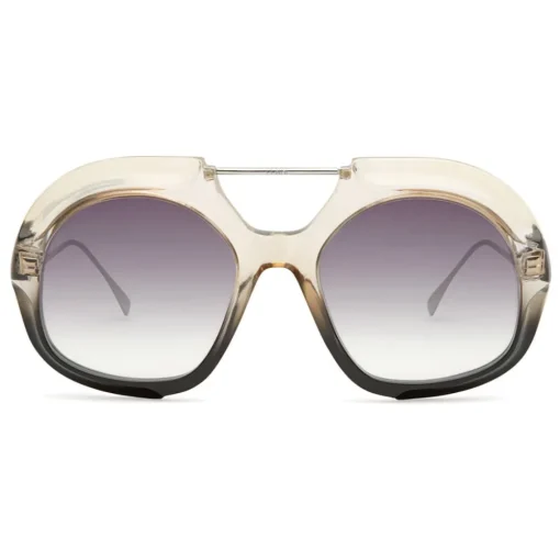 Fendi - Tropical Shine - Crystal & Black Aviator Oversize Sunglasses - Sunglasses - Eyewear - Avvenice^ Sunglasses & Eyewear