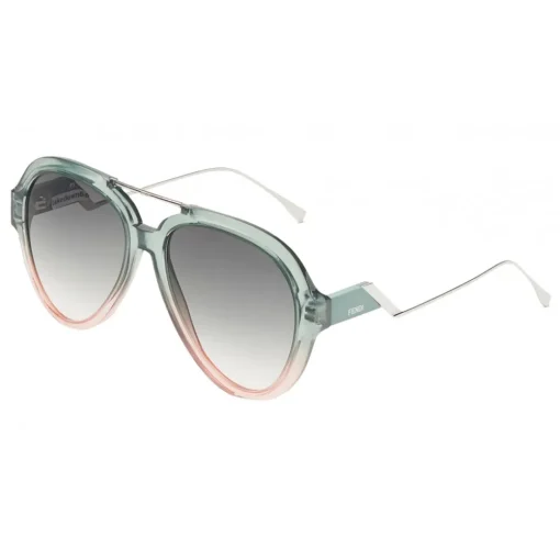 Fendi - Tropical Shine - Green & Pink Aviator Sunglasses - Sunglasses - Eyewear - Avvenice