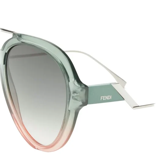 Fendi - Tropical Shine - Green & Pink Aviator Sunglasses - Sunglasses - Eyewear - Avvenice