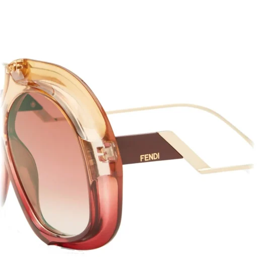 Fendi - Tropical Shine - Rose & Red Aviator Oversize Sunglasses - Sunglasses - Eyewear - Avvenice