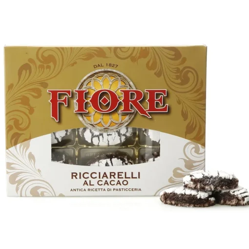 Fiore - Panforte di Siena 1827 Fiore - Panforte of Siena since 1827 - Glazed Ricciarelli with Cocoa - Pastry - Box - 225 g - Avvenice